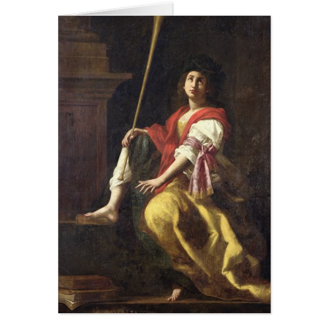 Clio musa av historia, 1624 hälsningskort (Framsidan)