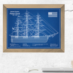 Clipper Frakt Flies Cloud - Blueprint ABD Fototryck