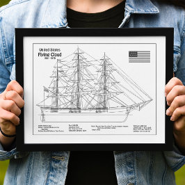 Clipper Frakt Flies Cloud - Frakt Blueprint BD Fototryck