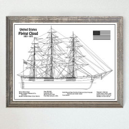 Clipper Frakt Flies Cloud - Frakt Blueprint BD Poster