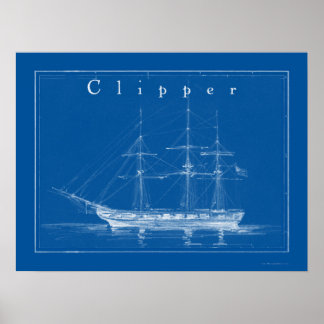 Clipper Frakt Nautical Poster Art