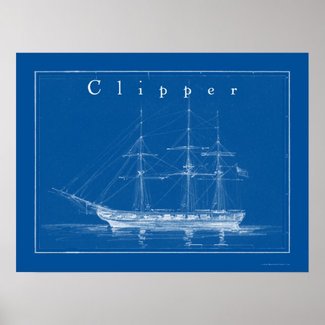 Clipper Frakt Nautical Poster Art (Framsidan)