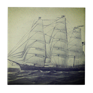 Clipper Frakt Young America 1853 Kakelplatta