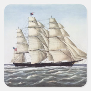 Clipper-Frakten "Flies Cloud" Fyrkantigt Klistermärke