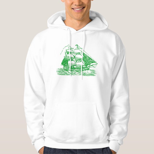 Clipper - Grass-Grönt Hoodie (Framsida)