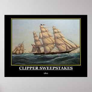 Clipper Sweepstakes 1812 Vintage Affisch Print