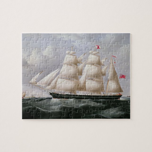 ClipperBarque "Procymatia" av Dover (olja på canv Pussel (Horisontell)