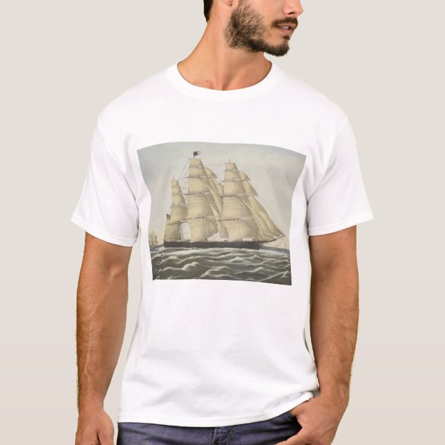 Clipperfrakt som flyger molnet t-shirt (Framsida)