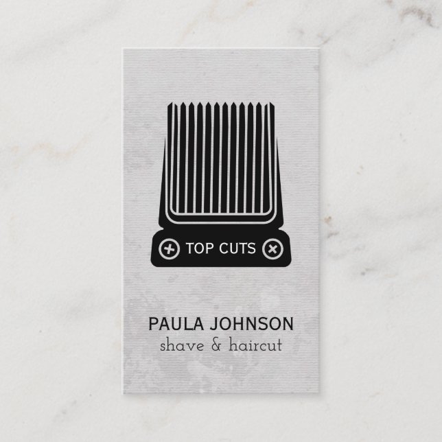 Clippers Mustache Razor Barber Visitkort (Framsida)