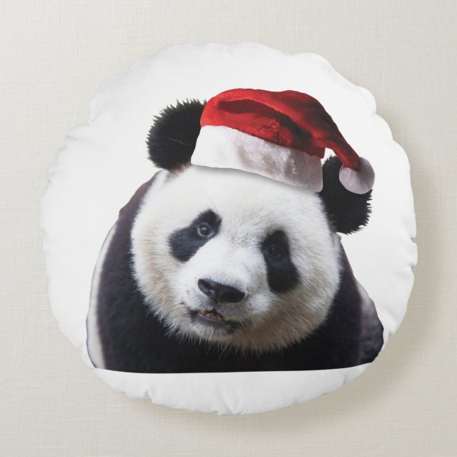 Clipping-Panda-Santa-2 Rund Kudde (Framsidan)