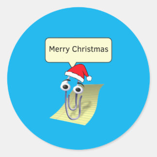 Clippy önskemål a god jul runt klistermärke