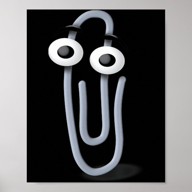 Clippy Paper Clip Funny Meme Page Note  Poster (Framsidan)