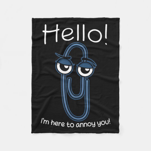 Clippy Paper Clip Funny Meme Page Note Sarcastic  Fleecefilt (Framsidan)