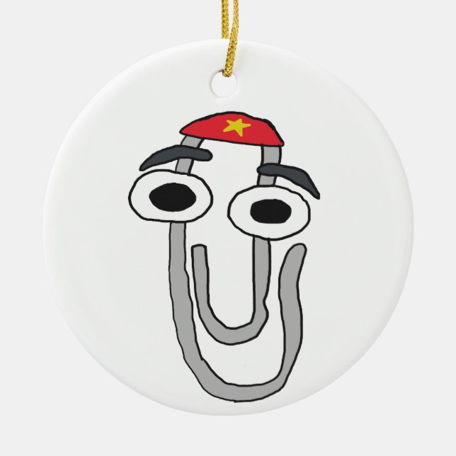 Clippy the Rebel Julgransprydnad Keramik (Framsidan)
