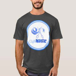 CliptoMANIAC Blue on Black T Shirt