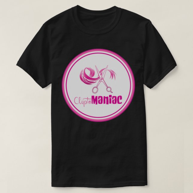 CliptoMANIAC-Rosa på Black T Shirt (Design framsida)