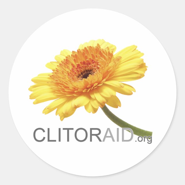 Clitoraid.org Runt Klistermärke (Framsida)