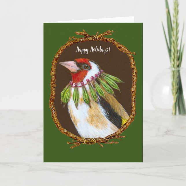 Clive/European goldfinch Helgdag Card Kort (Framsida)