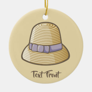 Cloche Hat Beige Julgransprydnad Keramik