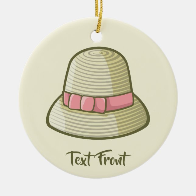 Cloche Hat Gult Julgransprydnad Keramik (Framsidan)