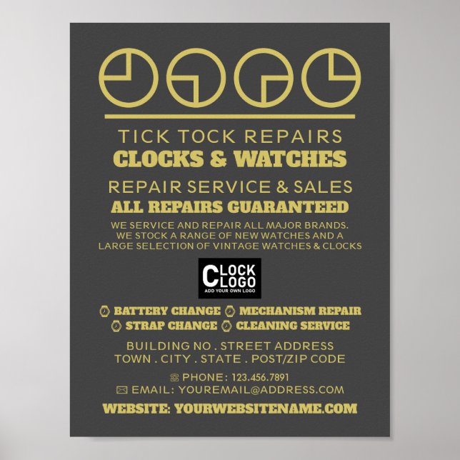 Clock Ansikte Icons, Horologist Advertising Poster (Framsidan)