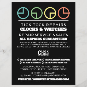 Clock Ansikte Icons, Horologist Advertising Reklamblad