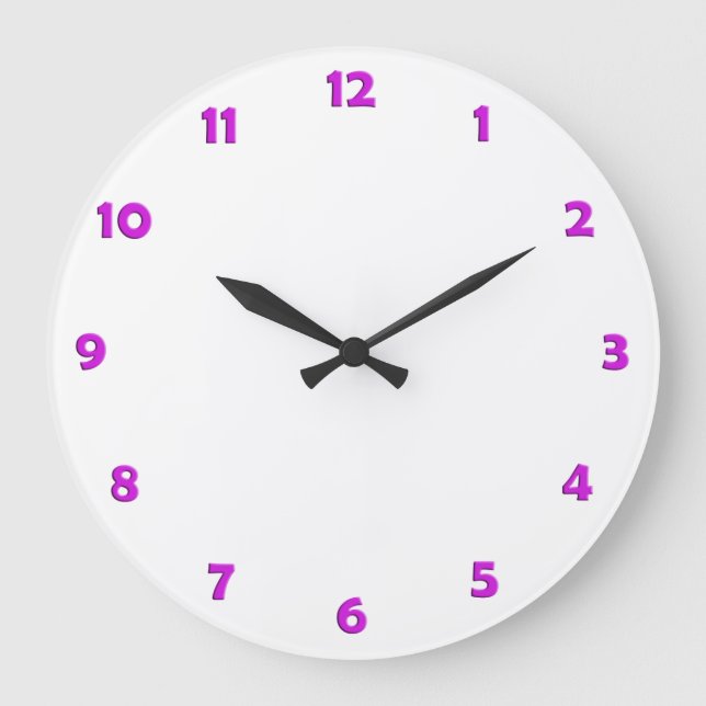 Clock Ansikte Numbers - nyare rosa Stor Klocka (Framsida)