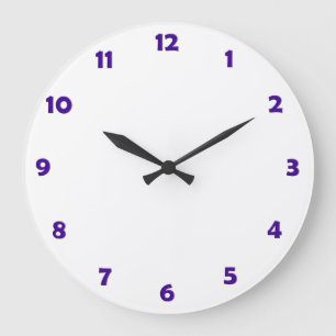 Clock Ansikte Numbers - violet Stor Klocka
