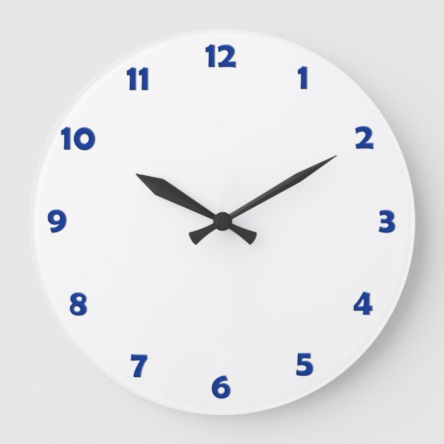 Clock Ansikte Nummer - blått Stor Klocka (Framsida)