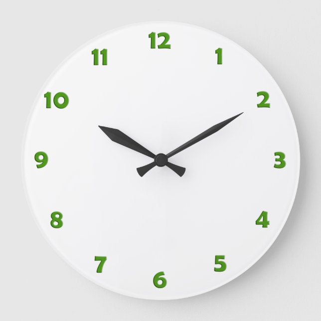 Clock Ansikte-nummer - grönt Stor Klocka (Framsida)