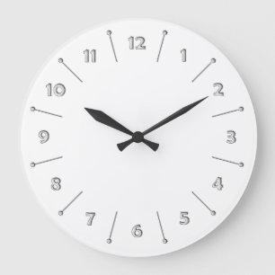 Clock Ansikte Rand & Numbers - vita frimärke Stor Klocka