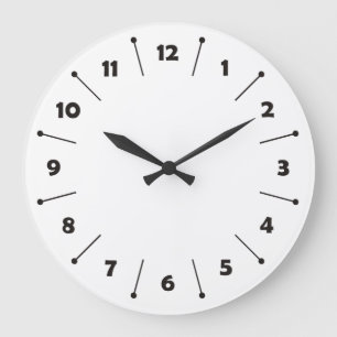 Clock Ansikte Rand & Nummer - svart Stor Klocka