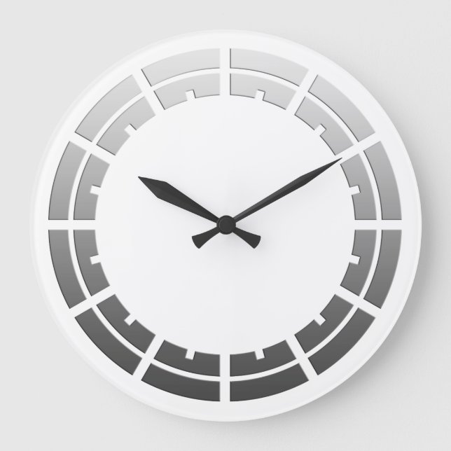 Clock Ansikte Ring Rand - grått för din design Stor Klocka (Framsida)