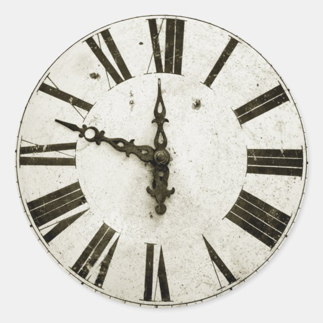 Clock Ansikte Runt Klistermärke (Framsida)