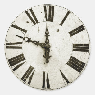 Clock Ansikte Runt Klistermärke