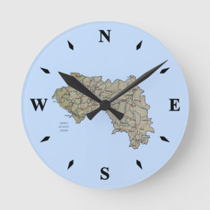 Clock av Guinea-Conakry Karta Rund Klocka