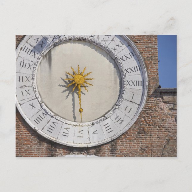 Clock av San Giacomo di Rialto San Polo Venice Vykort (Framsida)