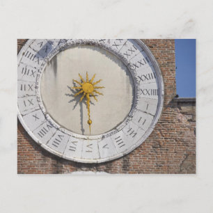 Clock av San Giacomo di Rialto San Polo Venice Vykort
