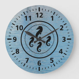 Clock - Black Seahorse och Vatten Stor Klocka