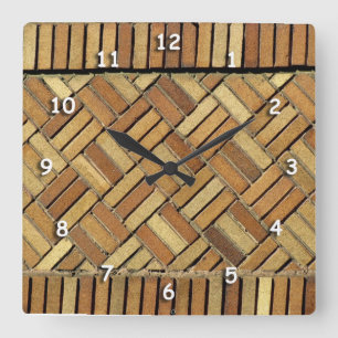 Clock - Brickväggen mönster Fyrkantig Klocka