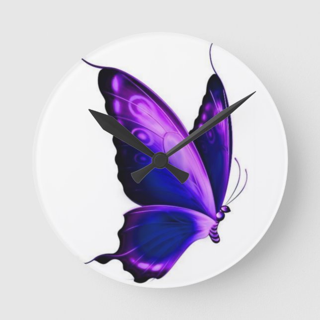 Clock butterfly rund klocka (Framsida)