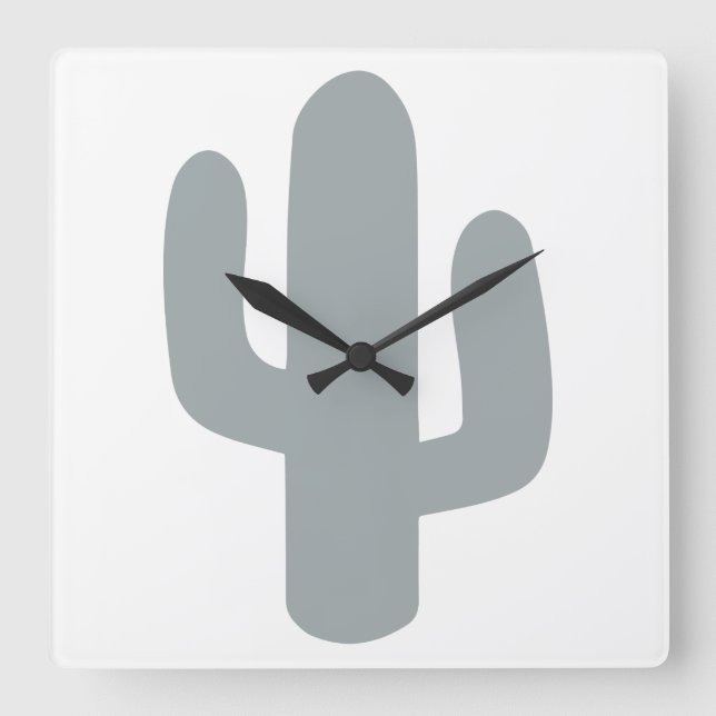 CLOCK - CACTUS. FYRKANTIG KLOCKA (Framsida)