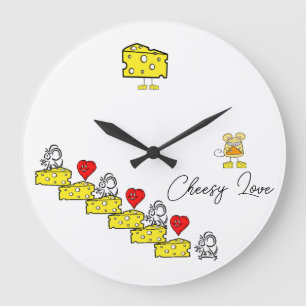 Clock Cheesy Kärlek Stor Klocka