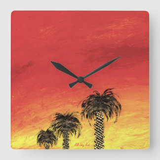 Clock "Desert Firande by All Joy Art Fyrkantig Klocka