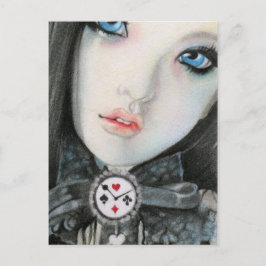 Clock doll ansikte fantasyPostcard Vykort