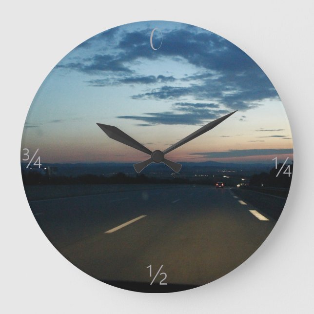 Clock Drive Sunset  Stor Klocka (Framsida)