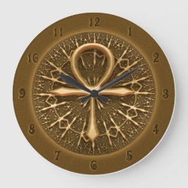 CLOCK - EGYPTIAN ANKH GOLDEN ORNAMENT STOR KLOCKA