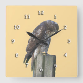 Clock - Falcon vid inlägg Fyrkantig Klocka