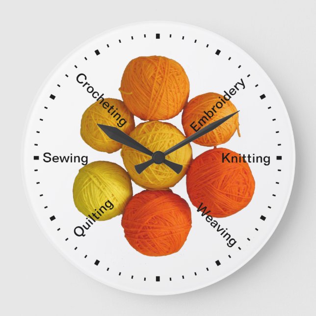 Clock - Fiber Arts Yarn Bollar Stor Klocka (Framsida)