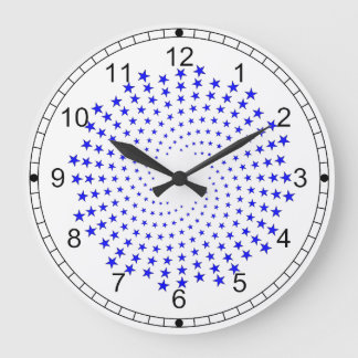 Clock - Galaxy of Blue Stars Stor Klocka